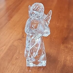 Vtg Mikasa Lead Crystal Angel Playing Harp